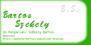 bartos szekely business card